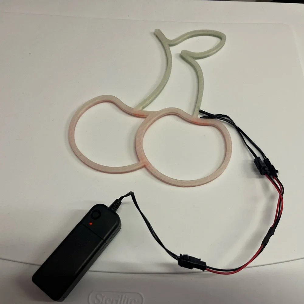 Neon Cherry Sign with battery pack